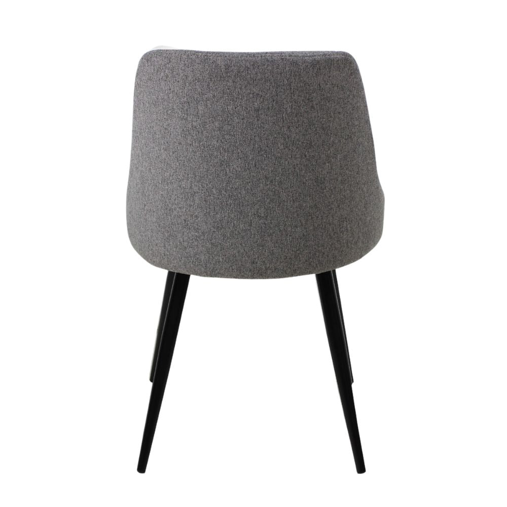 Silla comercial bistró Nogal Beat Trom tapizada en tela con base de metal