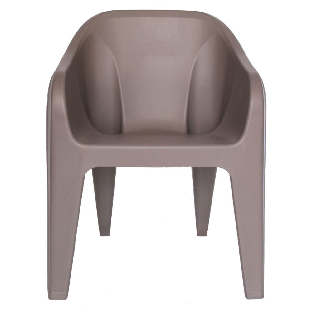 Silla comercial OFFIHO Elefante monobloque de polipropileno color capuccino con respaldo curvo