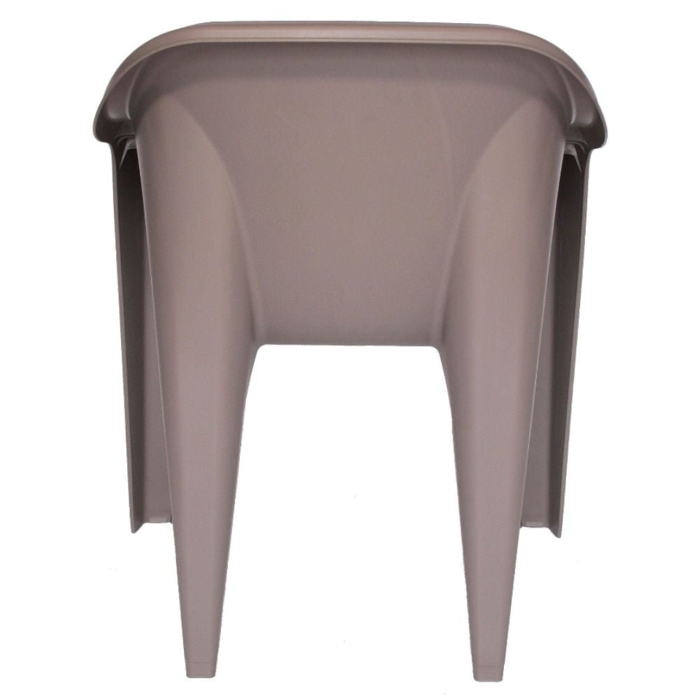 Silla comercial OFFIHO Elefante monobloque de polipropileno color capuccino con respaldo curvo