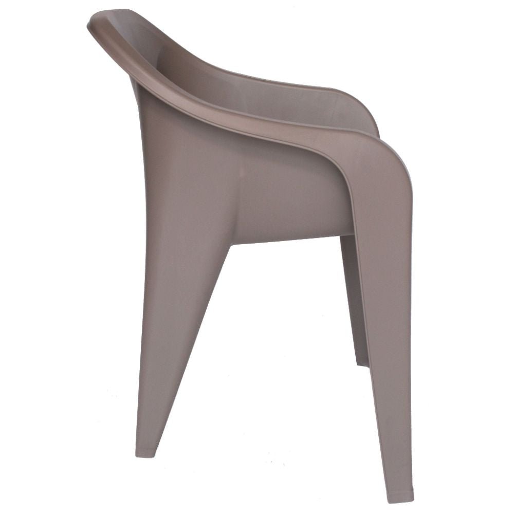 Silla comercial OFFIHO Elefante monobloque de polipropileno color capuccino con respaldo curvo
