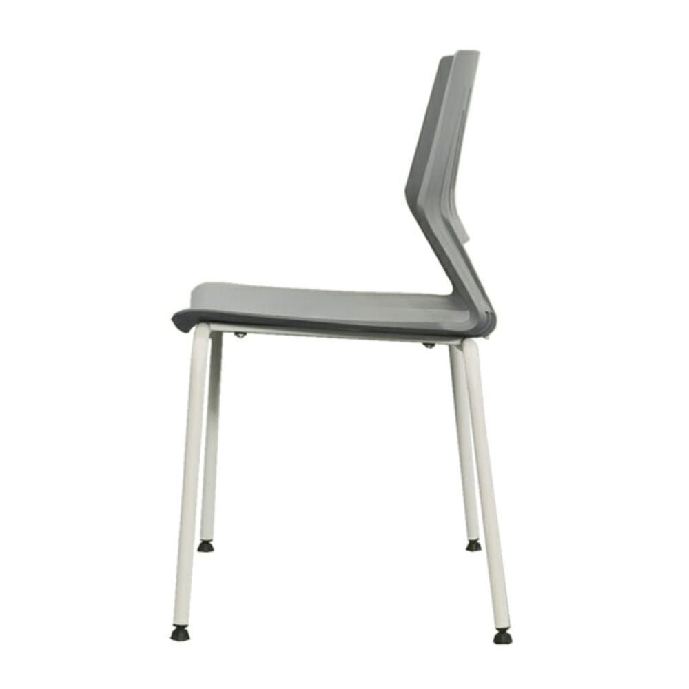 Silla comercial OFIK 1025 Air de plástico con base de cuatro patas de acero blanco apilable