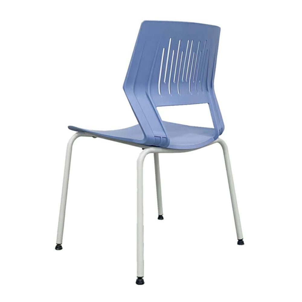 Silla comercial OFIK 1025 Air de plástico con base de cuatro patas de acero blanco apilable