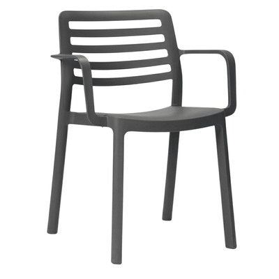 Silla Resol Wind Armchair con brazos en polipropileno con protección UV, apilable