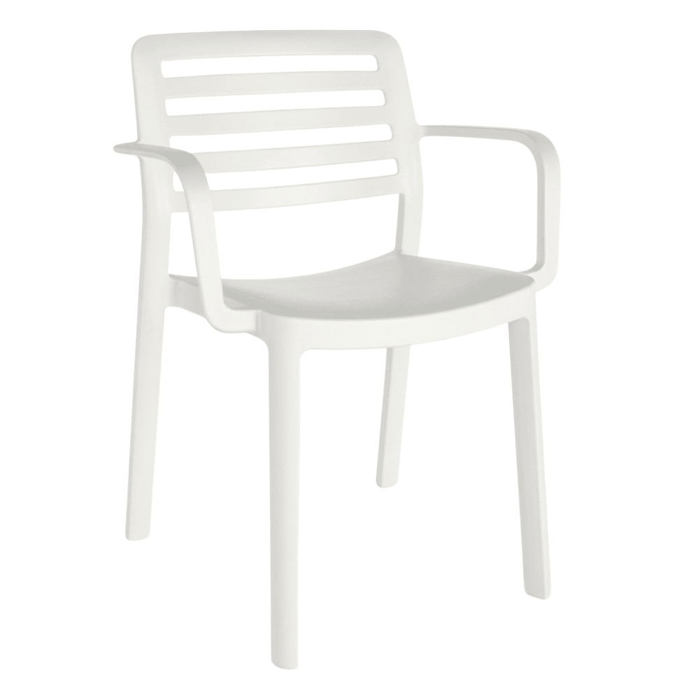 Silla Resol Wind Armchair con brazos en polipropileno con protección UV, apilable