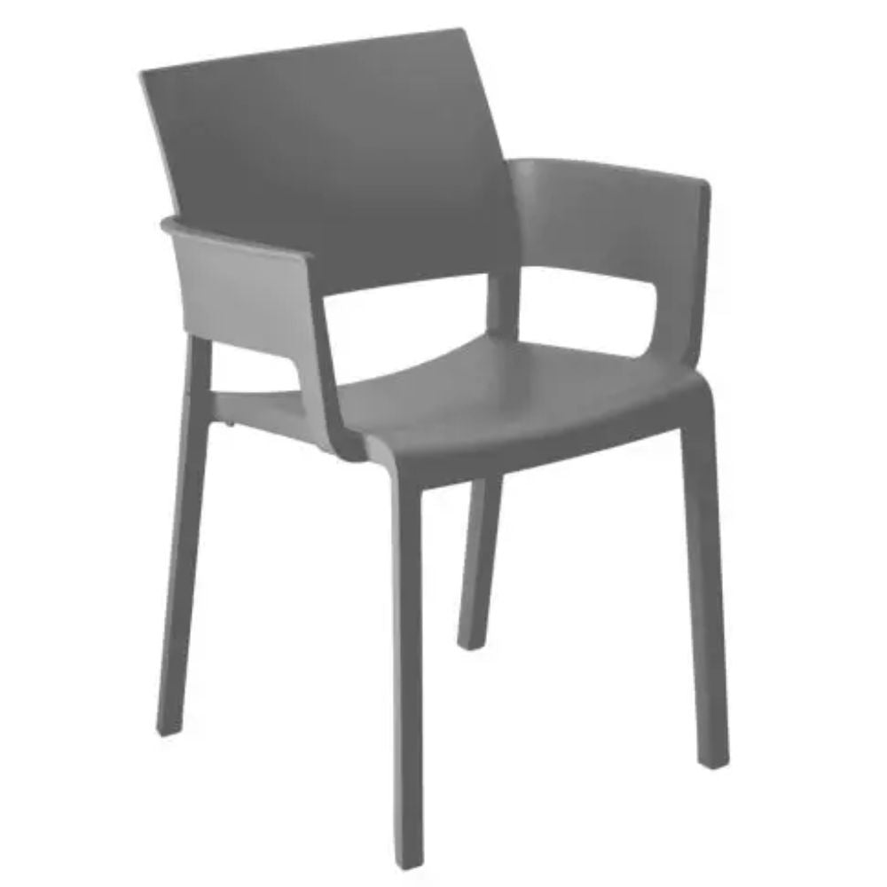 Silla comercial Resol Fiona Armchair con brazos, de fibra de vidrio con polipropileno para restaurante