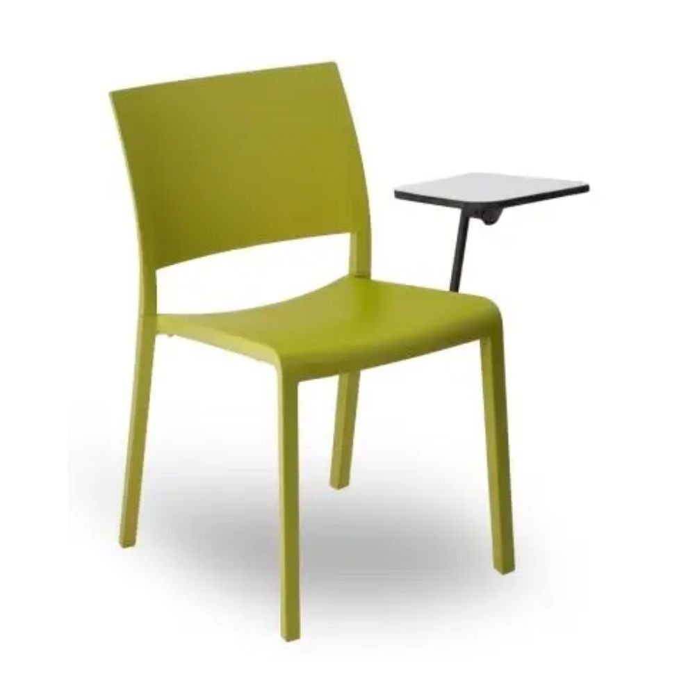Silla comercial Resol Fiona de polipropileno con fibra de vidrio y paleta lateral izquierda