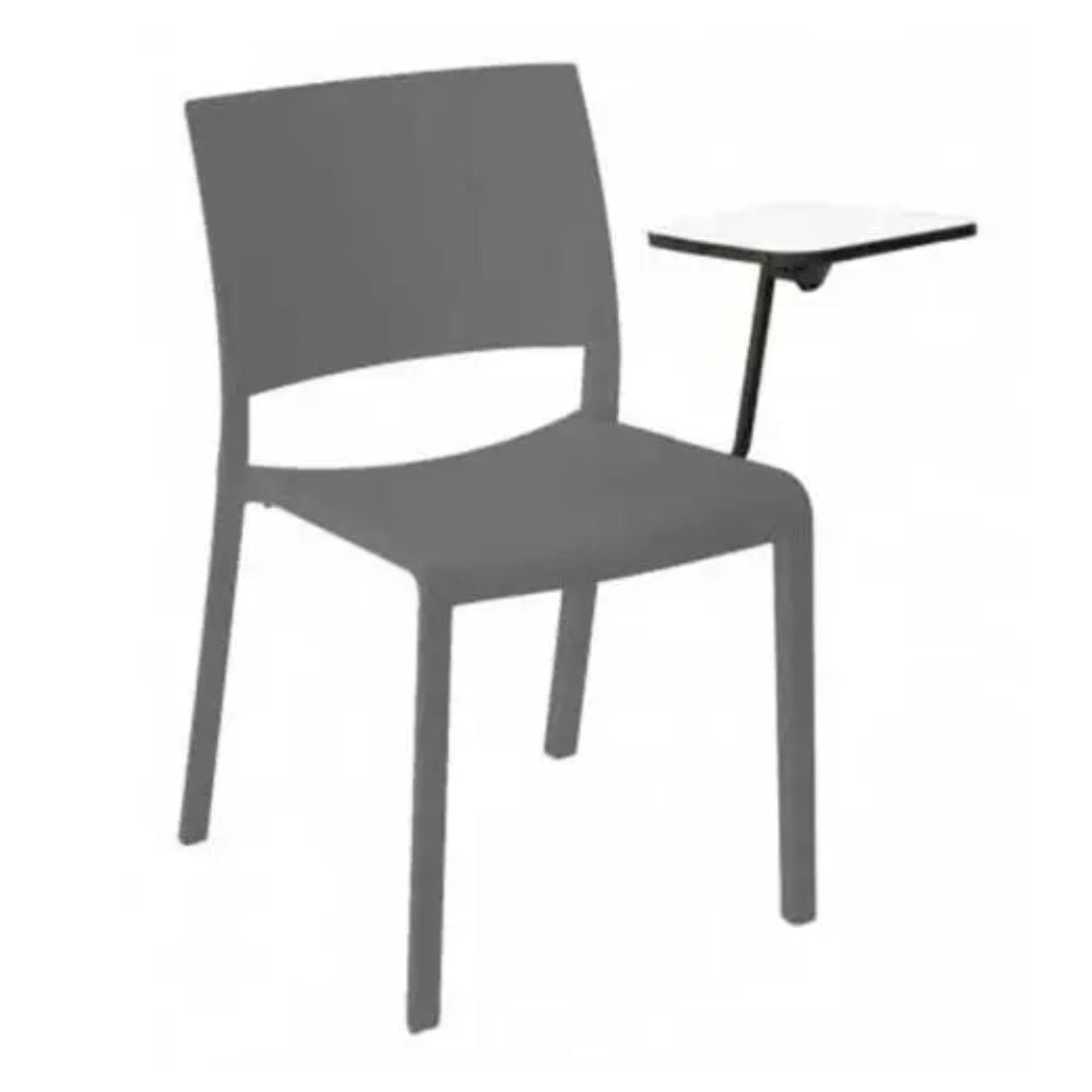 Silla comercial Resol Fiona de polipropileno con fibra de vidrio y paleta lateral izquierda