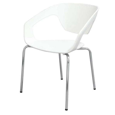 Silla comercial Techno Art con asiento de polipropileno y estructura cromada