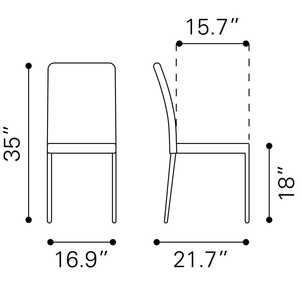 Silla Zuo Confidence negra totalmente tapizada en tela de poliéster con patas delgadas de acero