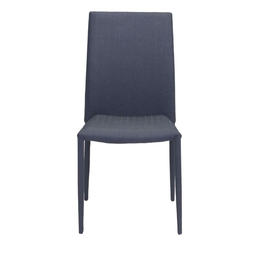 Silla Zuo Confidence negra totalmente tapizada en tela de poliéster con patas delgadas de acero