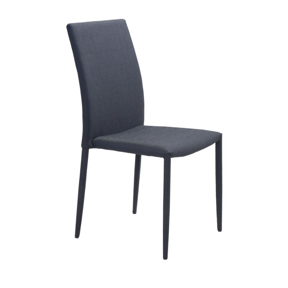 Silla Zuo Confidence negra totalmente tapizada en tela de poliéster con patas delgadas de acero