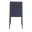 Silla Zuo Confidence negra totalmente tapizada en tela de poliéster con patas delgadas de acero