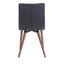 Silla comercial Zuo Jericho gris tapizada en poliéster con patas de madera de abedul