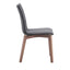 Silla comercial Zuo Orebro tapizada en gris con estructura de madera de abedul