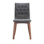 Silla comercial Zuo Orebro tapizada en gris con estructura de madera de abedul