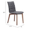 Silla comercial Zuo Orebro tapizada en gris con estructura de madera de abedul