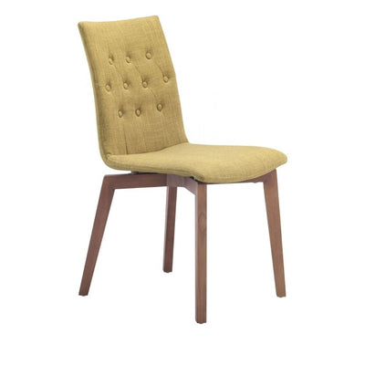 Silla comercial Zuo Orebro verde tapizada en tejido de poliéster con base de madera de abedul