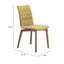 Silla comercial Zuo Orebro verde tapizada en tejido de poliéster con base de madera de abedul