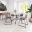 Silla comercial Zuo Vintage Espresso tapizada en marrón con base metálica negra mate
