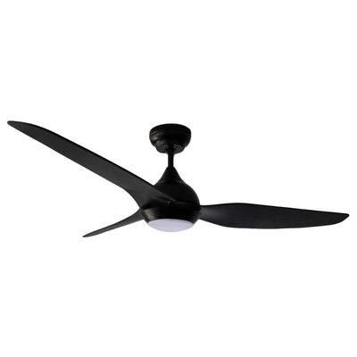 Ventilador decorativo de techo Masterfan Atlantis de 3 aspas de ABS negras con acabado negro
