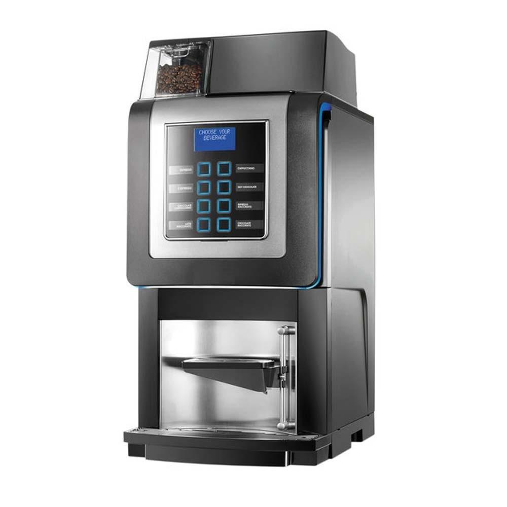 CAFETERA GRINDMASTER KORINTO PRIME | Cafetera Superautomática | Hasta 45 Bebidas de 12 oz | Café Expresso | Tienda Autoservicio Cafetería Profesional Barista Muele Comprime Pre Infusiona Extrae Café