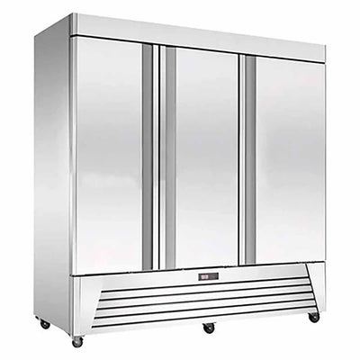 Migsa Ur-78C-3 Refrigerador Vertical 3 Puertas Sólidas 12 Parrillas 72 Pies - 205 Litros Acero Inoxidable Gris-Refrigeradores-Migsa-KitchenMax Store