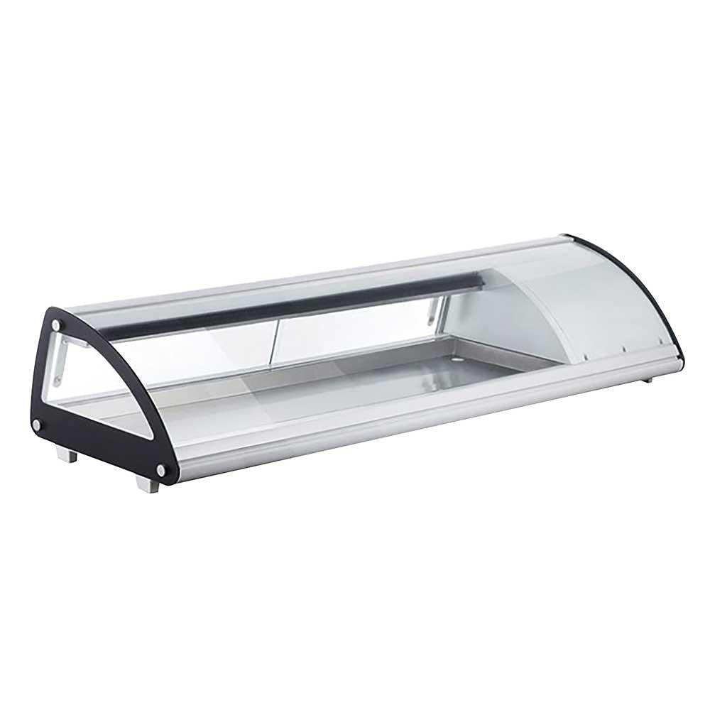 MIGSA RTS-103L | Vitrina | Mariscos Sushi Alimentos | Refrigerada Mostrador | Cristal Curvo | 175.4 cm | Barrotes Cafeteria Restaurantes Tiendas de conveniencia Negocio de Comida Oriental